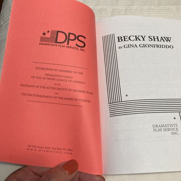 BECKY SHAW ACTING EDITION By Gina Gionfriddo 2010 Dramatists Play Service Script - Picture 3 of 8